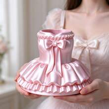 Pink Ballet Skirt 3D Printed Storage Cylinder, Multifunctional Makeup Brush Holder Pen Holder, Luxury Sweet Style Desktop Decor Organizer Container - View 5