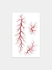 1pc Temporary Tattoo Sticker, Blood Vessel Vein Pattern, Realistic Tattoo Design, For Daily Wear, Bachelorette Party Favors, Music Festival, Game, Graduation Gift, Lasts 3-5 Days - Multicolor - View 3