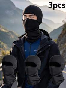 4pcs Unisex Solid Color Quick-Dry Thin Elastic Balaclava Sports Breathable Sun Protection Hood, Suitable For Daily Outings, Hiking, Climbing And Sports - 4 Pieces Pink - View 8