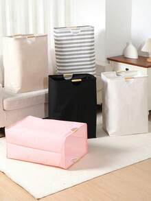 Large Capacity Foldable Laundry Basket With Wooden Handle, Collapsible Clothes Storage Bin For Bedroom, Bathroom, Closet, Fabric Organizer Box - Multicolor - View 12