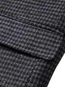 Men's Vintage Houndstooth Suit Set, Old Money Style Blazer + Trousers, Suitable For Office Commute Or Casual Wear, Spring/Autumn - Multicolor - View 7