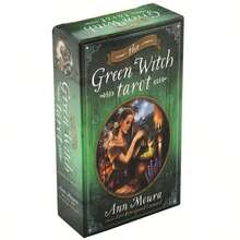 1pc-The Green Witch Tarot Cards Deck,78-Card Tarot Deck With Guidebook,Fortune-Telling Oracle Cards Set ForBeginners & Tarot Lovers, DivinationGame, Spiritual Meditation Gift - Multicolor - View 1
