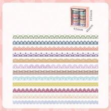 Vintage Palace Style Lace PET Transparent Tape, Scrapbook Collage Border Sticker Transparent Base Planner Collage Card Decoration Material Whole Roll - Multicolor - View 12
