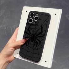 Funda para teléfono-Funda de silicona anti golpes para celular, estampado de araña y telaraña en color negro, estilo oscuro y genial ideal para uso diario,compatible con iPhone 16/16 Pro/16 Plus/16 Pro Max/17/17 Pro/17 Pro Max/15/15 Pro/15 Pro Max/15 Plus/14/14 Pro/14 Pro Max/13/13 Pro/13 Pro Max/12/12 Pro/12 Pro Max/11/11 Pro/11 Pro Max. - Negro - Ver 4
