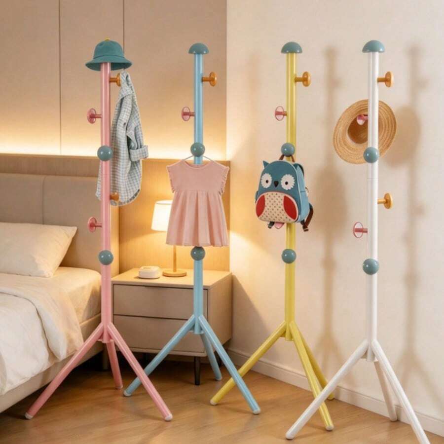 1pc, Small Floor Standing Coat Rack, 65 Inch High Coat Rack, Cute Mushroom Shape Design, High Aesthetic Decorative Style, Eye-Catching Appearance, Strong Load-Bearing Capacity, Easy And Convenient Installation, Dormitory Coat Rack, Bedroom Coat Rack, Office Coat Rack, Yard Temporary Coat Rack, Multi-Functional Shelf, Floor Standing Rack, Space-Saving Storage Organization, Suitable For Different Life Stages, Birthday Gift, Graduation Gift, Anniversary Item, Christmas Gift, Halloween Decoration - View 1