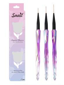 Gradient Diamond Twist Nail Art Brush Set With Exquisite Color Box Packaging, Multiple Color Handle Options, 3pcs / 5pcs Dual Specifications, Nylon Bristle Painting Light Therapy Nail Art Tool - Multicolor - View 19