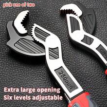 1pc Multi-Function Quick Self-Locking Wrench Large Opening Adaptive Universal Industrial Grade Wrench Extra Fast Small Wrench 6in 8in 10in 12in Multi-Model Pipe & Nut Wrench Suitable For Plumbing Pipes Home Renovation Industrial Factory Etc - Red and Grey Handle - View 6