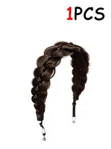 1pc Women's Braided Ponytail Hairband, With Hook & Loop And Magnetic Closure, Braided Hairband Ponytail Hair Accessory, Hair Styling Tool - Multicolor - View 6