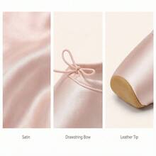 Women's Light Pink Satin Ballet Pointe Shoes With Wrap-Around Ribbon, Flat Dance Shoes With Rubber Sole For Indoor And Outdoor Sports, Toe Protection, Professional Ballroom Dance Shoes For Performance And Recital, Comfortable And Lightweight - Pink - View 3