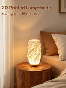 1pc USB Powered LED Desk Lamp, Minimalist Creative Design, 3-Color Adjustable Soft Light Desk Lamp, ABS Lampshade With Wooden Base, Suitable For Bedroom, Living Room, Office Home Lighting - Multicolor - View 7
