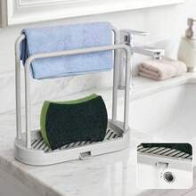 Kitchen Sink Sponge Dishcloth Drying Rack, Countertop Dish Sponge Holder, Drainage Storage Organizer For Dish Cloths, Scrubbers, Steel Wool, Freestanding Design, Keep Counter Dry, Perfect For Kitchen Counter, Sink Side, Household Kitchen Organization - Multicolor - View 5