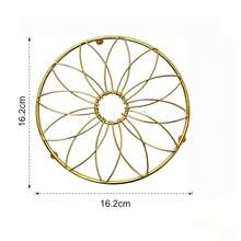 1pc Round Heat-Resistant Trivet Mat For Hot Dishes - Decorative Hollow Flower Design, Heat-Resistant Pot Holder, Non-Slip Metal Coaster, Suitable For Dining Table And Kitchen Countertop - View 5