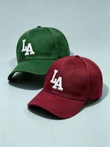 1PC Men And Women Curved Brim Baseball Cap, LA Letter Embroidery, Adjustable Hard Top Sports Hat For Daily, Street, Outdoor & Travel - Multicolor - View 4