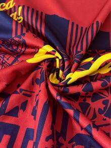 Men's Barcelona Football Jersey T-Shirt, Spanish Style Top, Suitable For Matches, Street, Parties And Daily Wear, For Men, Teens, Fans, Gift - Red - View 7