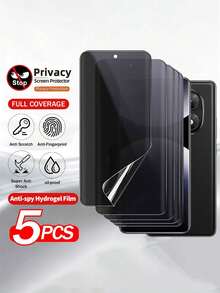 5片裝隱私水凝膠螢幕保護膜，適用於 Mi 17T Pro 15 Ultra 15T Pro 14 14T 14T Pro，相容 Redmi Note 15 Pro Plus 15 4G 5G 14 13 Pro 5G 4G Note 12 Pro+ 11 11S 13 Pro+ - 無色 - 查看 46