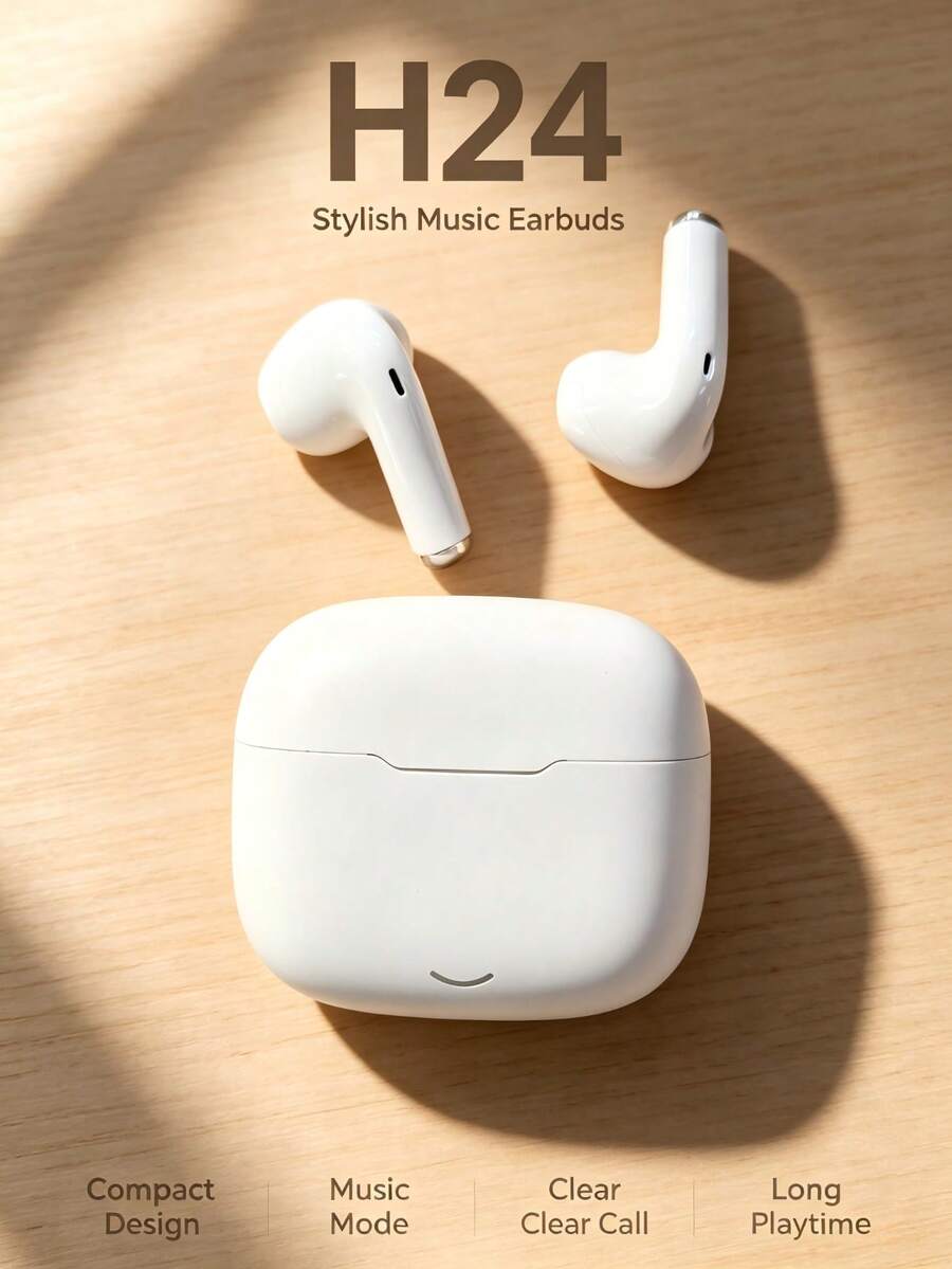 2026 High Version Wireless Earphones, Built-In Microphone, Lossless Sound Quality, Zero Latency, 24-Hour Long Battery Life, Suitable For Sports, Fitness, And Enjoying Music - View 1