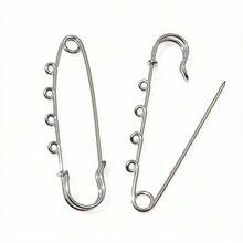 2pcs Stanless Steel Safety Pins Brooch Blank Base 50/70mm With 1/2/3/4/5 Rings Safety Pins Craft Jewelry Making Findings - Brooch Base - View 7