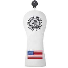 1Pc Golf Headcover, PU With Soft Inner Lining, Durable Coastal Beach Golf Links , Adjustable Number Tag For Fairway Wood - White - View 2