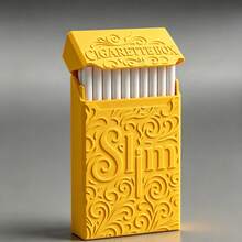 1pc Hot-Selling Embossed Cigarette Case For Men, Women's Slim 20-Cigarette Plastic Box, High-End Moisture-Proof Sealed Personalized Cigarette Box - Multicolor - View 4