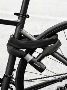 1pc Thick Anti-Theft Bicycle Chain Lock, Nylon Fabric Covered, Zinc Alloy Lock Core, With 2 Keys - Multicolor - View 6