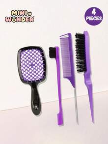 5pcs/4pcs/2pcs Comb Set, Hairbrush Set, 6.8oz/200ml Continuous Fine Mist Spray Bottle, Suitable For Children And Girls Hair, Fun Combs, Rat Tail Comb Edge Comb, Suitable For Children Hair Styling And Hairdresser Use - Multicolor - View 7