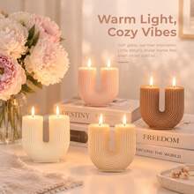 1pc Creative U-Shaped Arch Textured Scented Candle, Soy Wax Aromatherapy Decorative Candle, Minimalist Home Desktop Ornament, Suitable For Room Decor, Photography Props, Birthday, Wedding, Housewarming Gift - 1PC - View 1