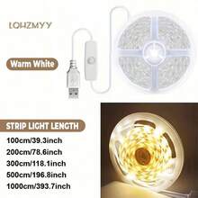 Strip Lampu LED 2835 Bertenaga USB dengan Saklar Tombol, Strip USB Fleksibel, Dapat Dipotong Sendiri, Cocok untuk Kamar Tidur, Dapur, dan Lemari Pakaian, Pencahayaan Ambient Putih Hangat/Putih, Pemasangan Mudah, Sempurna untuk Dekorasi Liburan - sakelar 501 - View 12