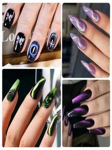 8Pcs Cat Eye Nail Art Tool Set, Multi Shapes Nail Design Tools, Create Various Cat Eye Nail Effects - Multicolor - View 8