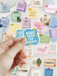 50pcs Encouragement Message Text Stickers For Decorating Planner, Diary, Notebook, Envelope, Greeting Card, Luggage, Phone Case, Skateboard, Tablet, Guitar, Sealing, Party Gift - Multicolor - View 7