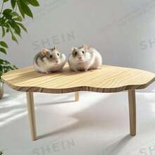 1 Piece Fan-Shaped Corner Solid Wood Hamster Two-Story Platform Table Small Pet Cage Nest Landscaping Supplies Easy To Install Climbing Interactive Stand Toy All Seasons Universal - A - View 3