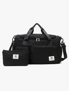 Weekender Duffle Bag + 2Pcs Luggage Set + Separate Shoe Compartment + Travel Camping Sports + Rhombus Quilted Lightweight Tote Handbag - Multicolor - View 11