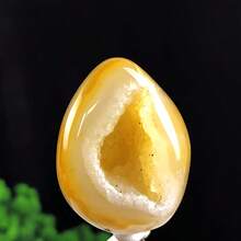 Agate Crystal Cave Egg High-Quality Ornament/Crystal Raw Stone Polished Home Desktop Decoration/Treasure Pot Crystal Random - Multicolor - View 4