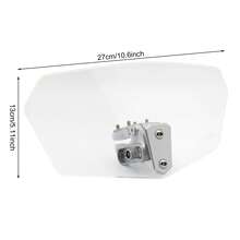 10.6*5.11in Motorcycle Adjustable Wind Deflector Clear Silver PC Aluminum Alloy Windscreen Extension For Street Touring Bikes - A - View 3