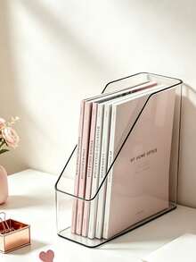 Foldable Matte PP File Storage Box, Desktop Vertical Book Stand, Transparent Acrylic A4 Paper Organizer, Document And Scrapbook Paper Sorting Rack, Suitable For Student Desks, Office Workspaces, Home Study, Libraries, Classrooms - Multicolor - View 12