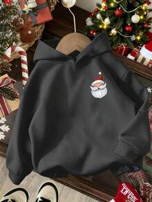 Sweatshirt Anak Laki-Laki Usia Remaja dengan Motif Lucu, Sweatshirt Pullover Hangat & Nyaman dengan Lapisan Termal untuk Musim Gugur/Dingin - Dark Grey - View 2