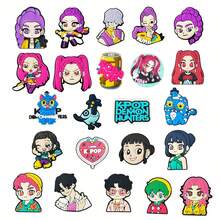 DOBBLE Bộ 16/19/23 món charm gắn giày K-POP hoạt hình, khóa cài giày PVC tháo rời hình nhân vật idol dễ thương, phụ kiện trang trí DIY cho giày clog và sandal, quà tặng tiệc Halloween Giáng Sinh cho fan Kpop - Màu be - Xem 11