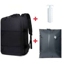 Laptop Backpack For Men And Women, Vacuum Compression Backpack, Large Capacity Travel Backpack, Dry/Wet Separation Independent Shoe Compartment Functional Backpack, Middle School/High School/College Student School Bag, Large Capacity Travel Vacuum Compression Backpack, Multi-Functional Vacuum Compression Storage Bag, Business Casual Integrated Student School Bag, Lightweight Design Fits 14/15.6 Inch Laptop, Carry-On Compatible, Suitable For Travel, Hiking, Commuting - Black - View 3