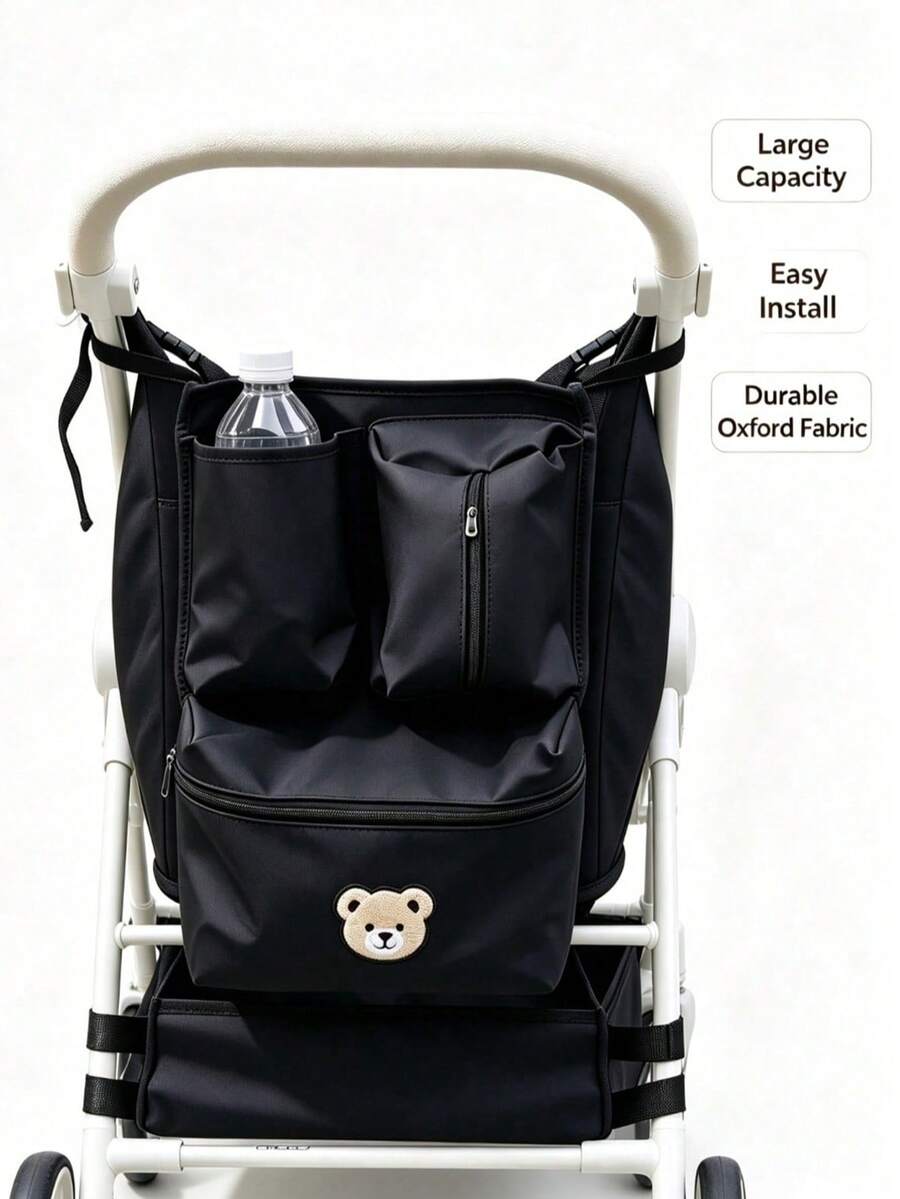 Multifunctional Portable Stroller Hanging Bag Wear Resistant Large Capacity Multi Compartment Storage Organizer For Baby Travel Essentials 1PC - Multicolor - View 1