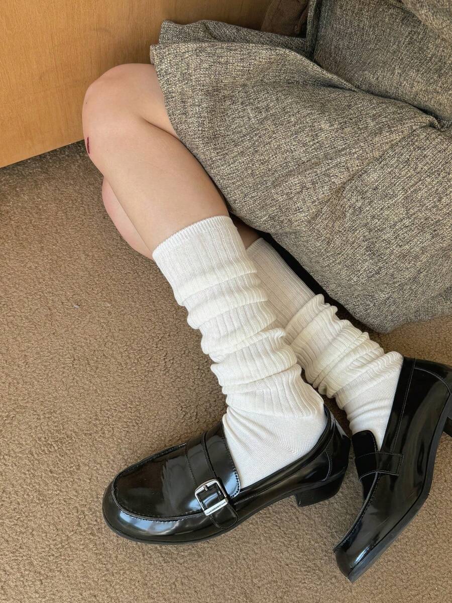 2 Pairs Women's Over-The-Knee Knee-High Long Socks, Spring/Autumn INS Slouch Socks, Japanese JK Style Boot Socks - Multicolor - View 1
