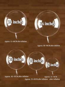 3/10/50pcs 10-36 Inch Clear Bobo Balloons, Helium Transparent Inflatable Balloons For Wedding, Birthday, Party Decoration - Transparent - View 3