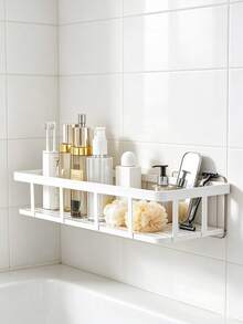 Large Capacity Wall-Mounted Shower Caddy, No-Drill Bathroom Storage Rack, Toiletries Organizer, Multi-Functional Kitchen Storage Rack, Strong Load-Bearing, Stable And , Space-Saving, Quick Installation, Multi-Layer Shelf - Multicolor - View 5