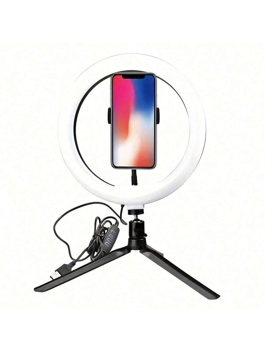 10 Inch Ring LED Selfie Fill Light, Suitable For Phone Live Streaming, Makeup Photography, Ring Light And Tripod Sold Separately, Suitable For Photography, Online Meetings And Live Streaming - A - View 1