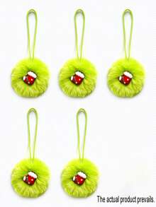 Faux Rabbit Fur Christmas Plush Ball Hanging Decor, DIY Holiday Decoration, Suitable For Christmas Tree, Halloween Party, Home Decor, Cute Plush Ball Pendant, Perfect Holiday Gift - Multiple Styles - View 18