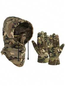 Winter Hunting Windproof Mask, Warm Hunting Camouflage, Balaclava Hat, Fleece Gloves Combination Suitable For Winter Hunting And Other Outdoor Sports - Multicolor - View 16