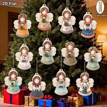 Christmas Tree Decoration DIY Christmas Angel Wooden Hanging Ornament Creative Christmas Tree Decor Hanging Pendant Atmosphere Decoration - Multicolor - View 2