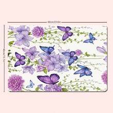 1/4pcs Purple Watercolor Butterfly Print Shower Curtain, Waterproof Polyester Material, Simple Style Home Decor Shower Curtain Set Include Toilet Seat Cover, U-Shaped Mat, Anti-Slip Bath Mat Back To School Bathroom Decor - Multicolor - View 10