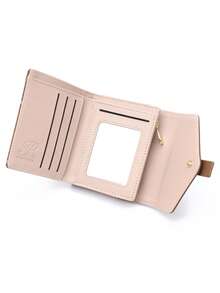 2026 New Women's Short Wallet Korean Style PU Printed Zipper Snap Foldable Clutch Bag Multi-Card Slots Student Coin Purse Party Gift Daily Travel Tourism ID Bank Card Holder Wallet Multifunctional Birthday Spring Festival Gift Ticket Holder - Multicolor - View 7