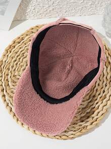 1pc Women's Thick Baseball Cap Embroidered Heart, Fashionable Vacation Cool Casual Autumn/Winter - A - View 3