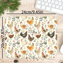1pc Farm Chicken Floral Desk Mat, Cute Hen Rooster Botanical Print Large Table Mat, Non Slip Desktop Protector For Home Office Decor - View 8