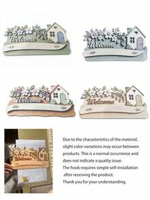 Estante de llaves de madera personalizado montado en la pared, ganchos de llaves familiares de varias capas, estante de almacenamiento de entrada personalizado, soporte de llaves colgante en la pared, adecuado para el vestíbulo, el pasillo y el hogar, regalo de inauguración de la casa, decoración de bienvenida al hogar - Multicolor - Ver 10